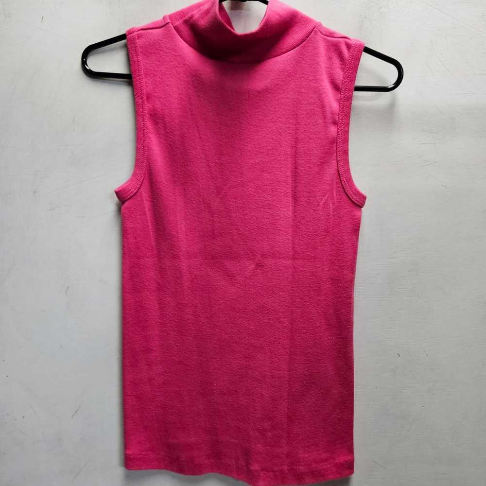 Vintage breeze brand pink mock turtleneck sleevel… - image 2