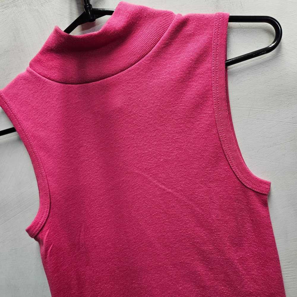 Vintage breeze brand pink mock turtleneck sleevel… - image 3