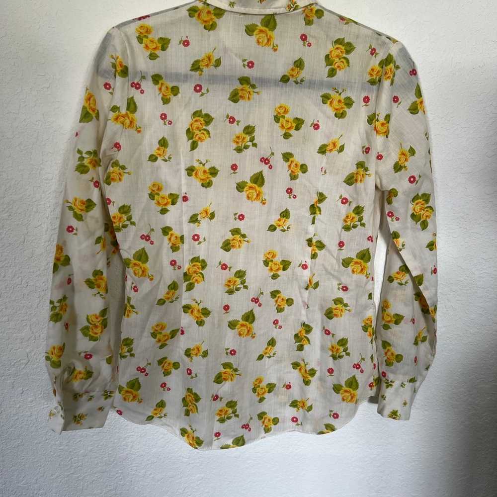 Vintage Floral 1970’s Button Up Blouse - image 2