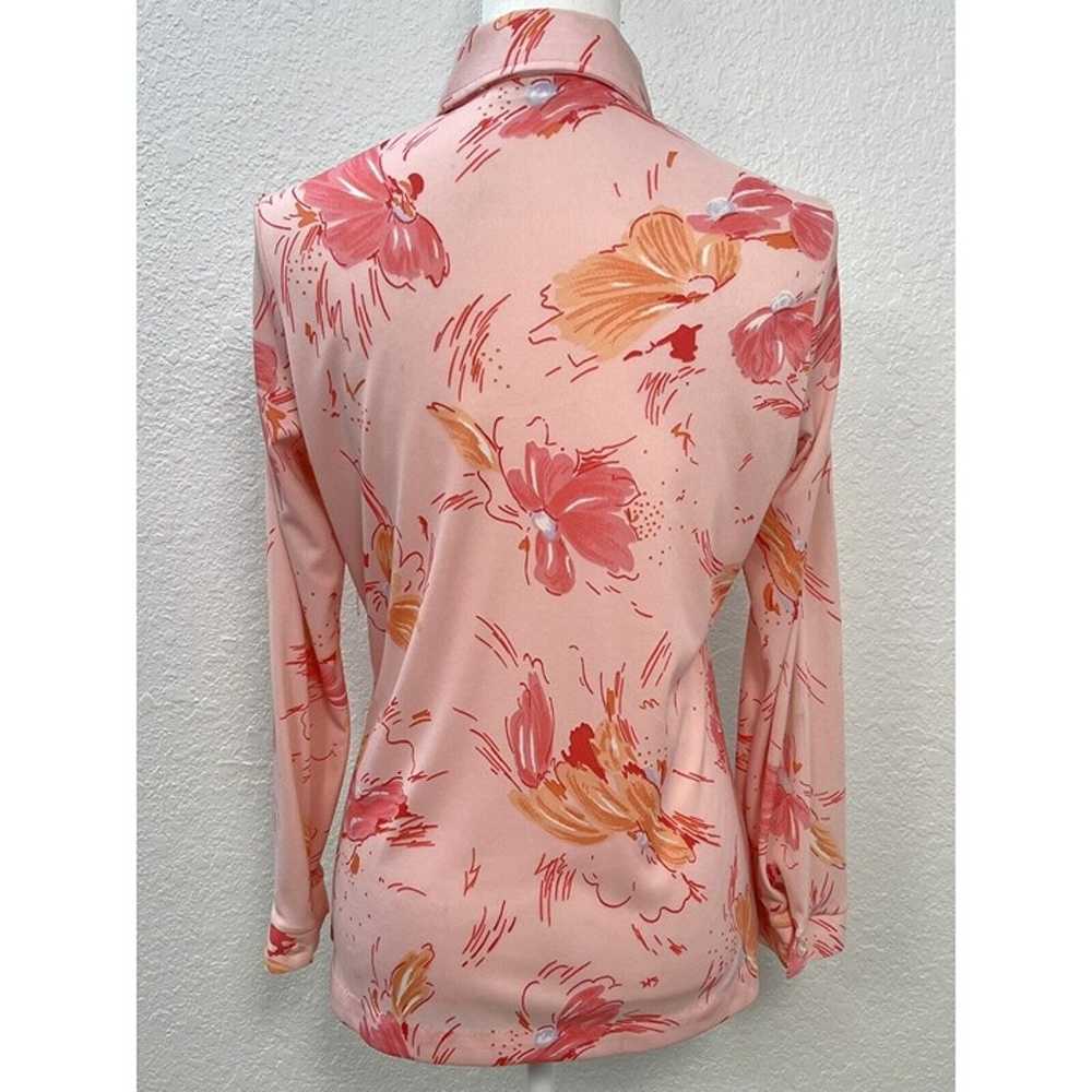 VTG 1970s ALFRED DUNNER Womens MEDIUM 14 Pink Flo… - image 2