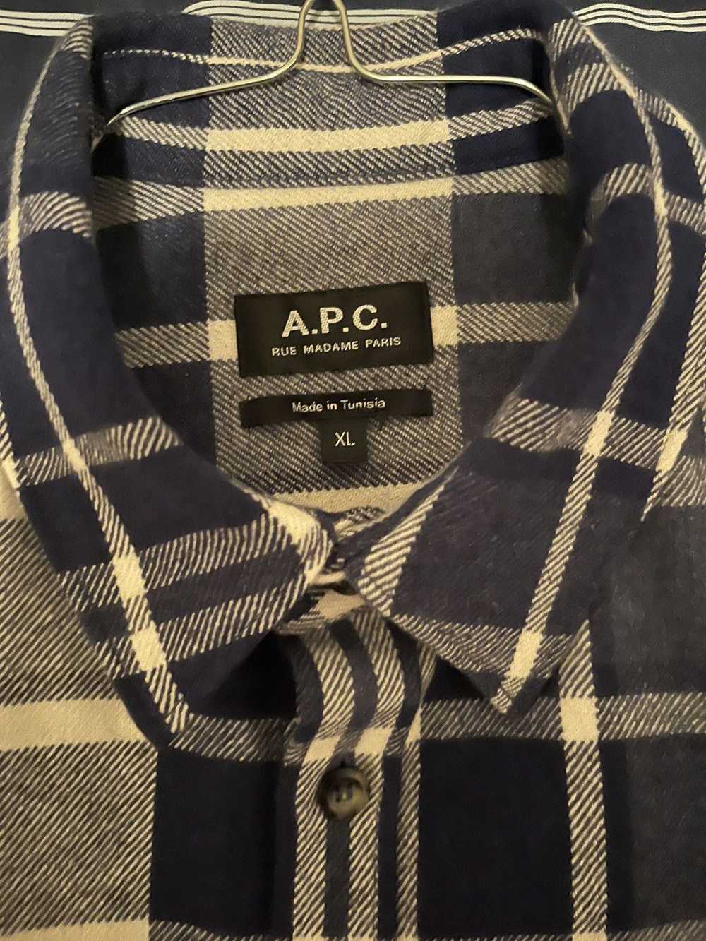 A.P.C. White and Blue Flannel - image 3