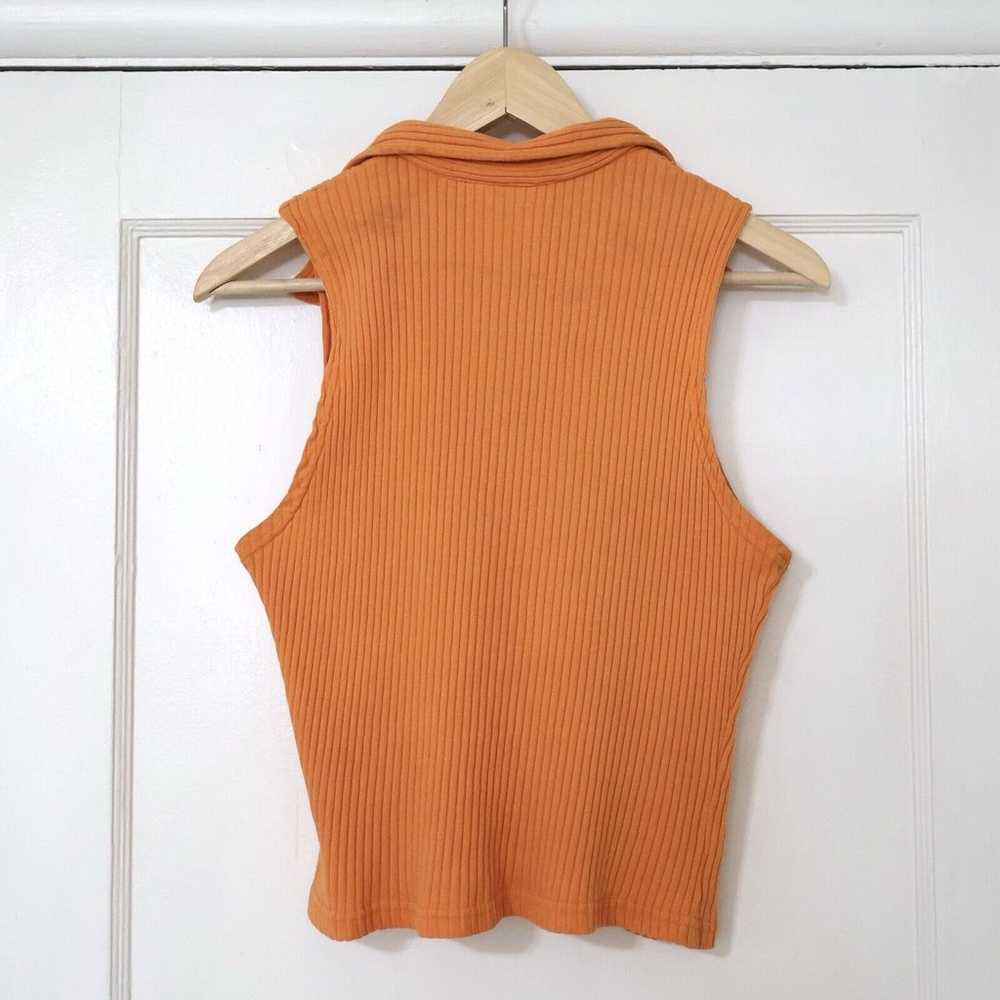 90s Vintage No Boundaries Orange Ribbed Stretch C… - image 2