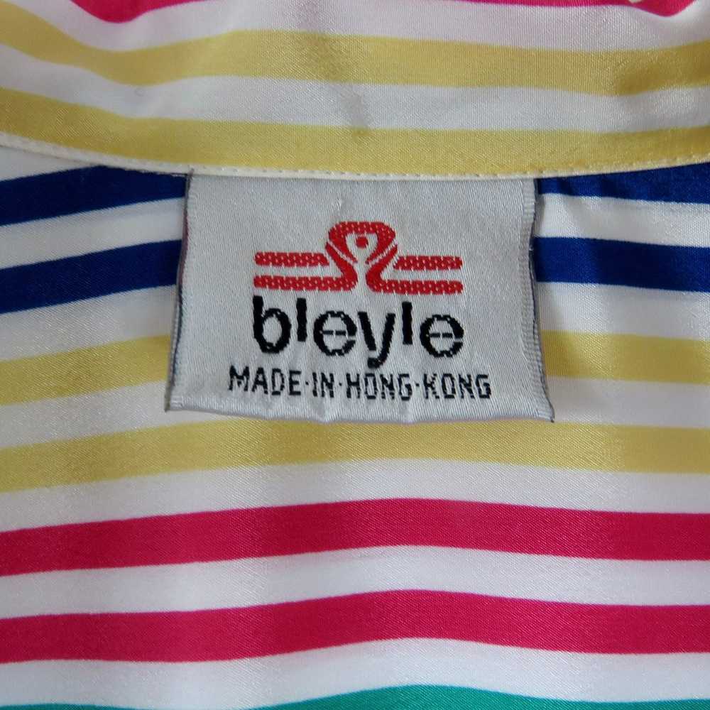 BLEYLE 1980s Vintage Retro Candy Stripe Blouse Sh… - image 7