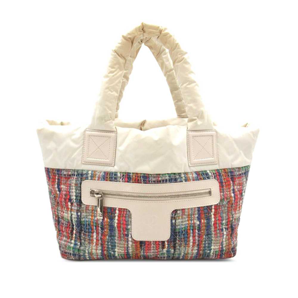 White Chanel Coco Cocoon Nylon Handbag Tote Bag - image 1