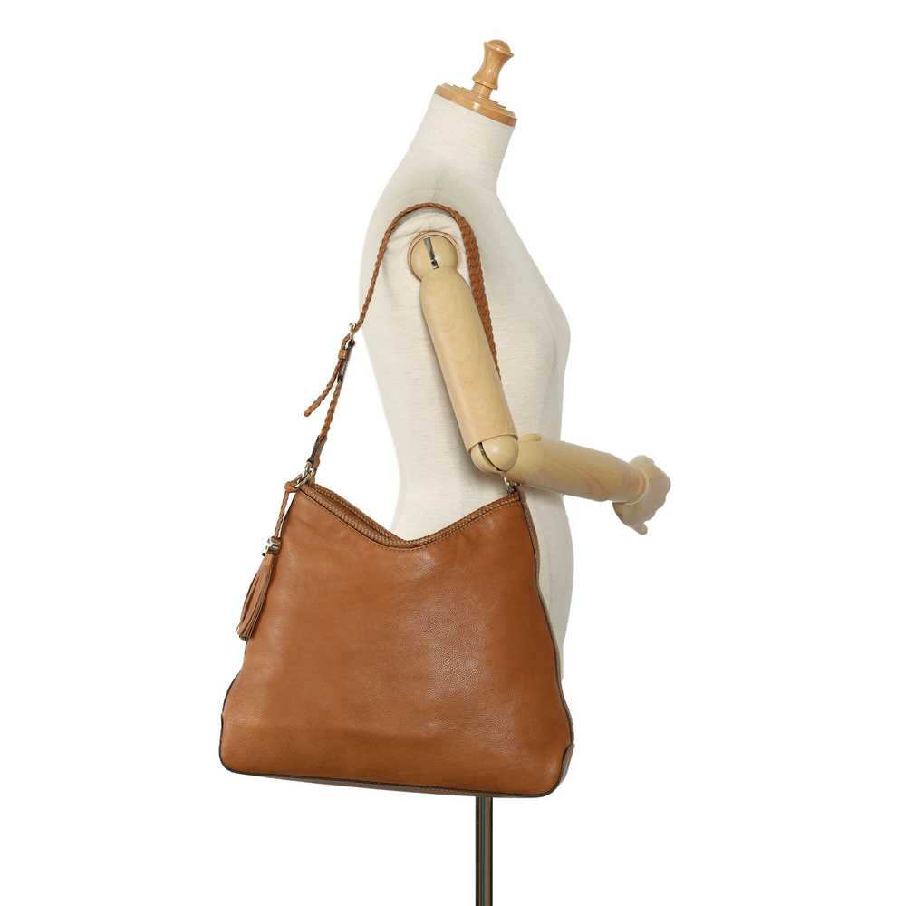 Brown Gucci Leather Marrakech Shoulder Bag - image 10