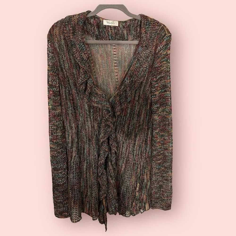 Dressbarn Multicolor Knit Flowy Cardigan XL - image 1