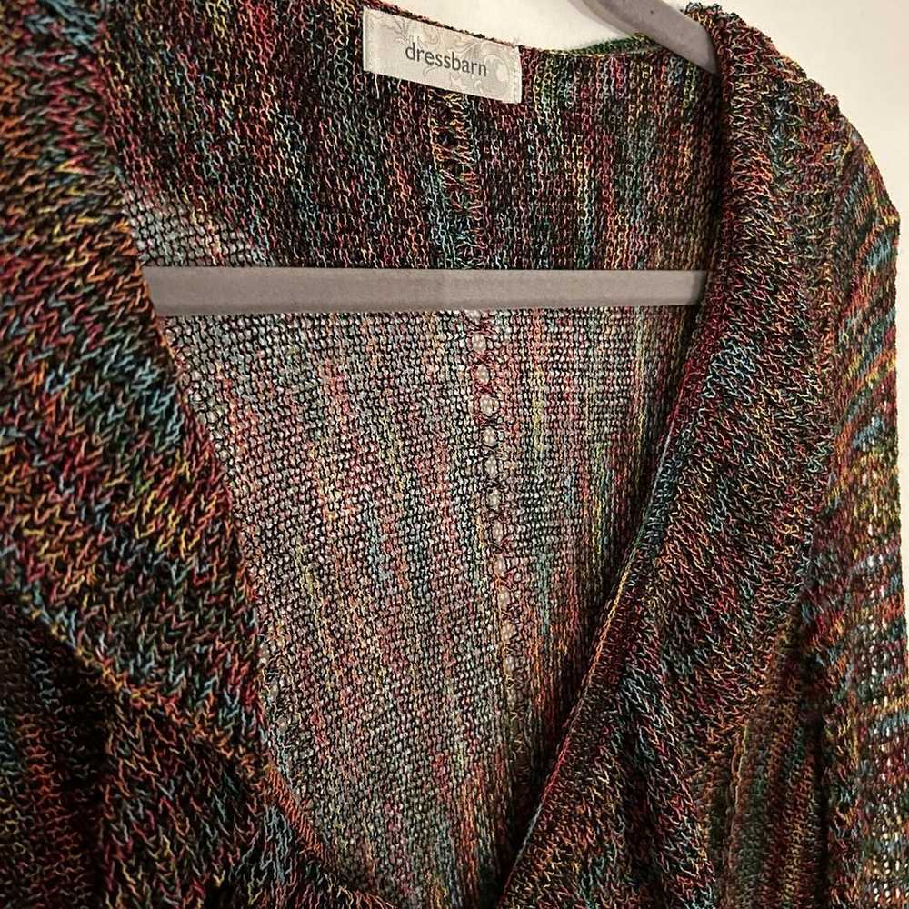 Dressbarn Multicolor Knit Flowy Cardigan XL - image 2