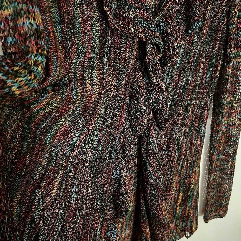 Dressbarn Multicolor Knit Flowy Cardigan XL - image 3