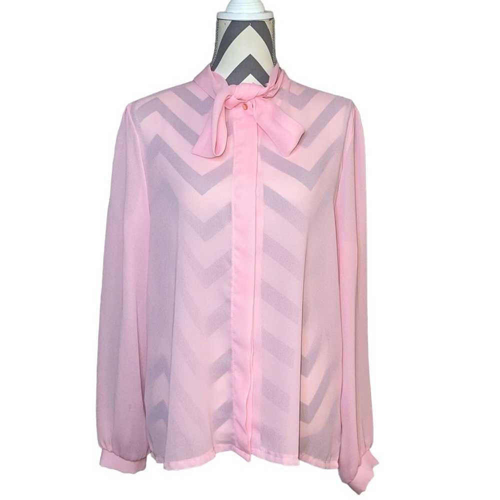 Jolene Fashions Vintage Polyester Baby Pink w/ Bo… - image 1