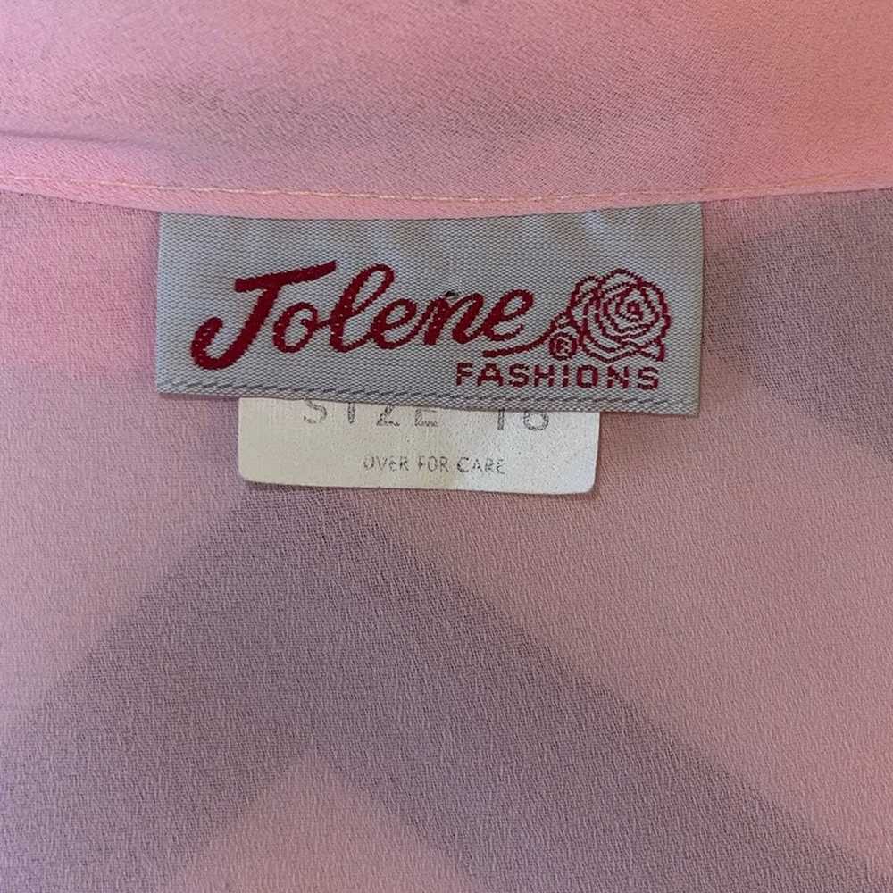 Jolene Fashions Vintage Polyester Baby Pink w/ Bo… - image 7