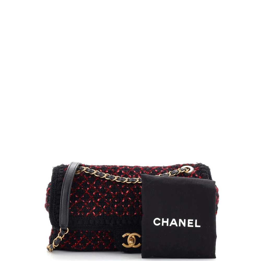 CHANEL CC Chain Flap Bag Knit Fabric Medium - image 2