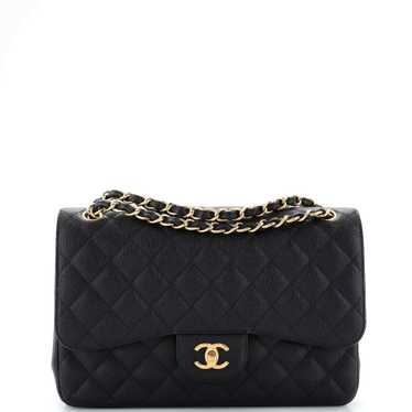 CHANEL Classic Double Flap Bag Quilted Caviar Jum… - image 1