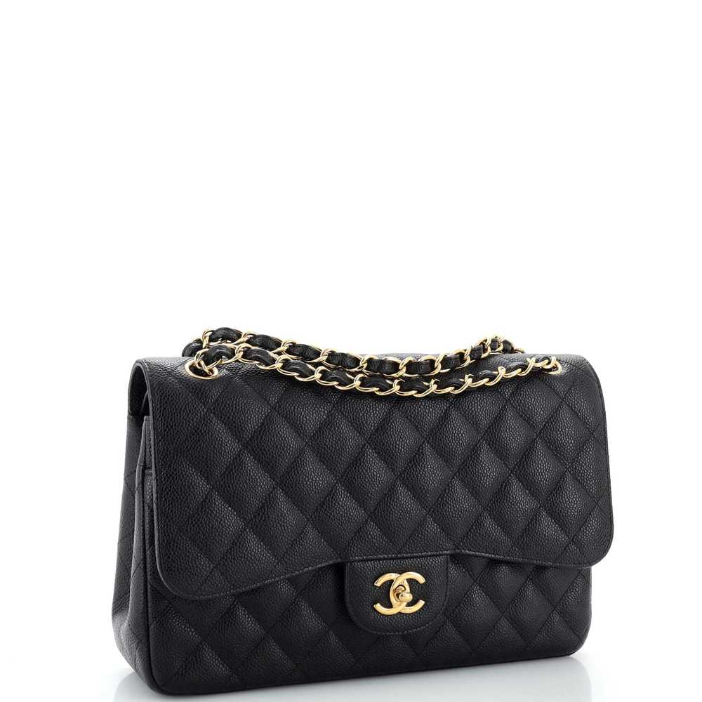 CHANEL Classic Double Flap Bag Quilted Caviar Jum… - image 3