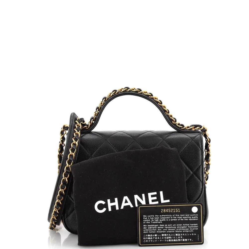 CHANEL Chain Infinity Top Handle Bag Quilted Lamb… - image 2
