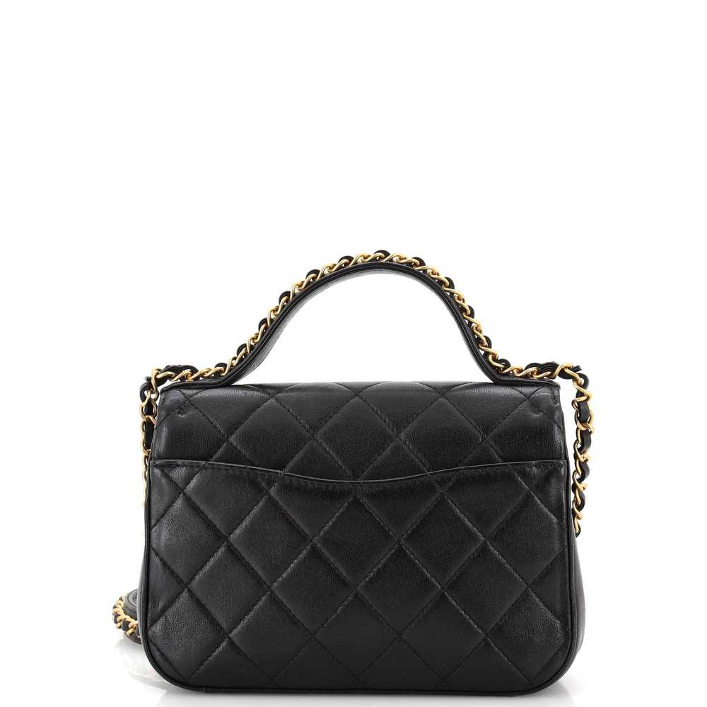 CHANEL Chain Infinity Top Handle Bag Quilted Lamb… - image 4