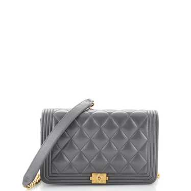 CHANEL Boy Wallet on Chain Quilted Caviar