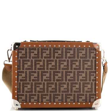 FENDI Rigid Suitcase Zucca Canvas with Leather Sm… - image 1