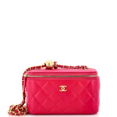CHANEL Pearl Crush Vanity Case with Chain Quilted 