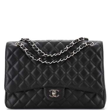 CHANEL Classic Single Flap Bag Quilted Caviar Maxi