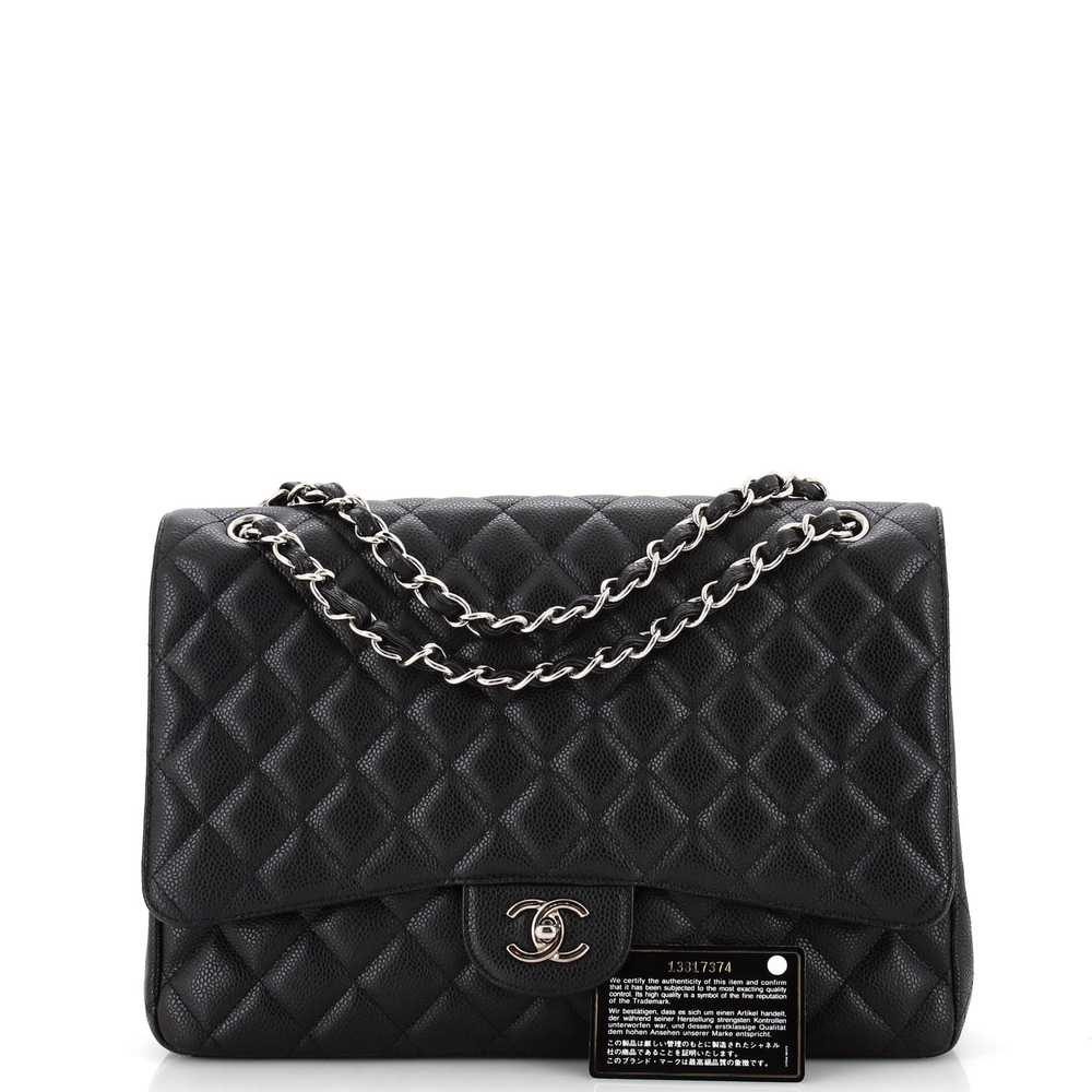 CHANEL Classic Single Flap Bag Quilted Caviar Maxi - image 2
