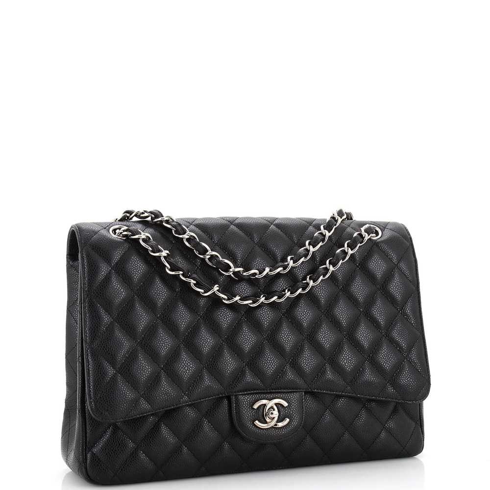 CHANEL Classic Single Flap Bag Quilted Caviar Maxi - image 3