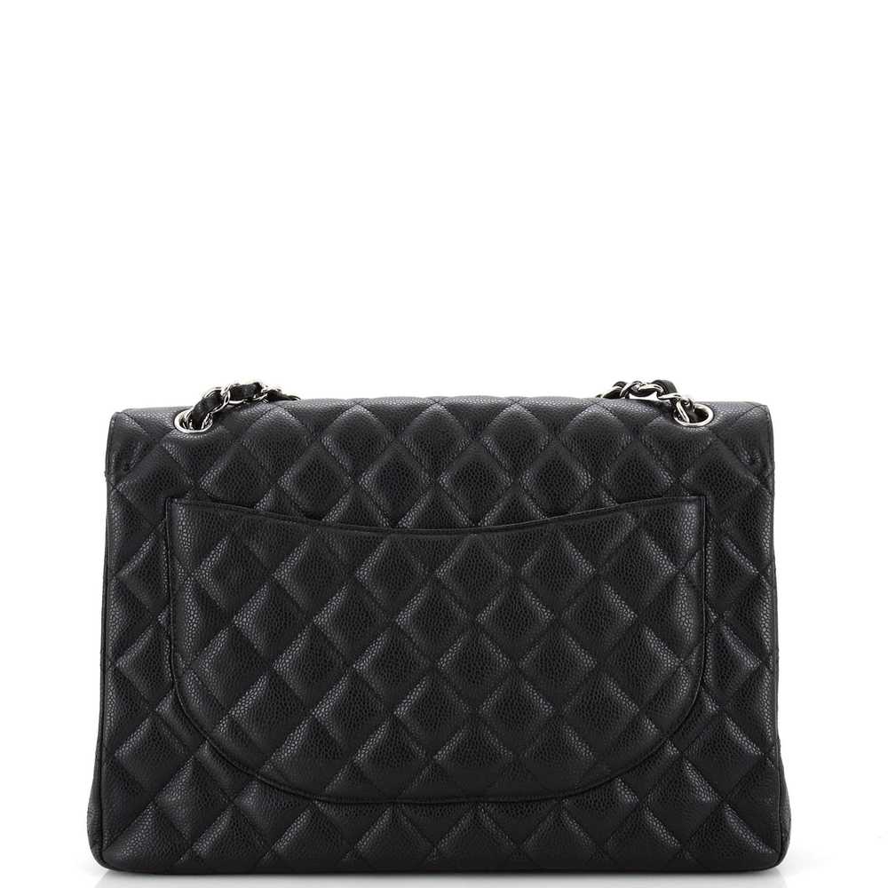 CHANEL Classic Single Flap Bag Quilted Caviar Maxi - image 4