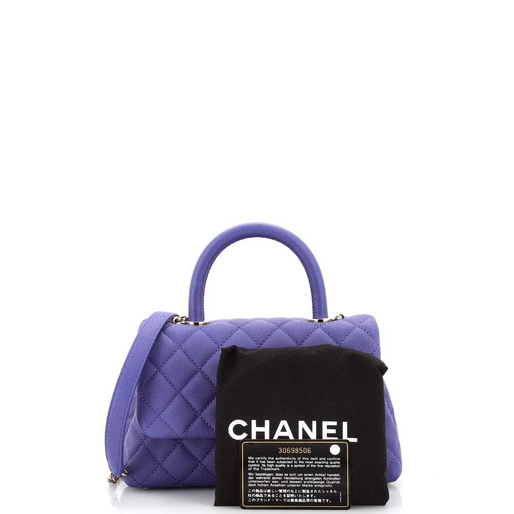 CHANEL Coco Top Handle Bag Quilted Caviar Mini - image 2