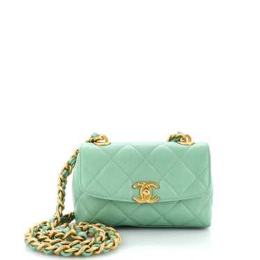CHANEL CC Rounded Flap Crossbody Bag Quilted Cavia