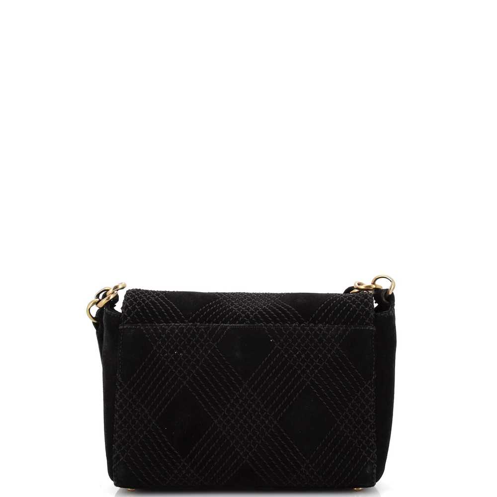 CHANEL Vintage Stitched CC Flap Bag Suede Small - image 3