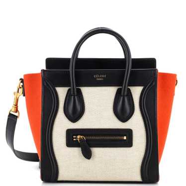 CELINE Tricolor Luggage Bag Canvas and Leather Nan