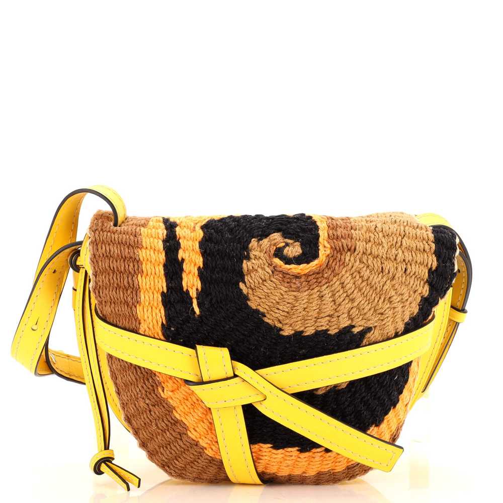 LOEWE Gate Shoulder Bag Leather with Raffia Small - image 1