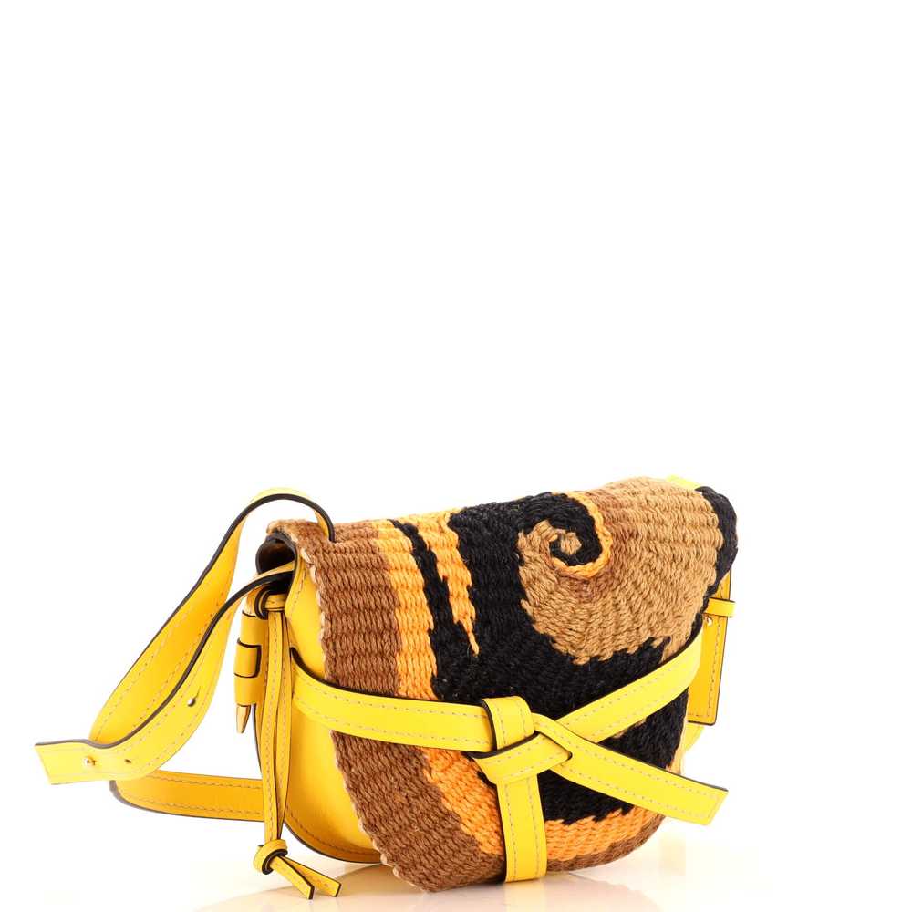 LOEWE Gate Shoulder Bag Leather with Raffia Small - image 2