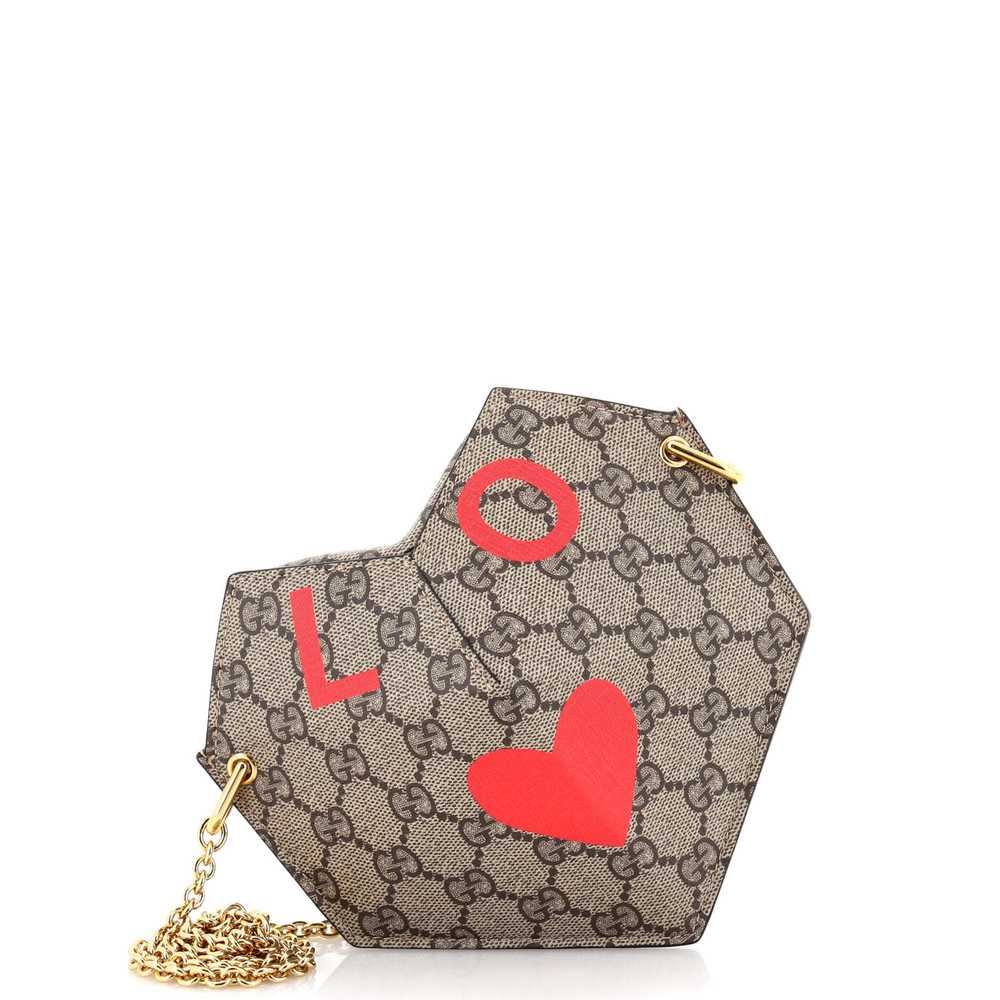 GUCCI Valentine's Day Heart Bag Printed GG Coated… - image 1