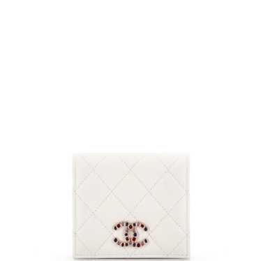 CHANEL Crystal CC Bifold Wallet Quilted Caviar Com