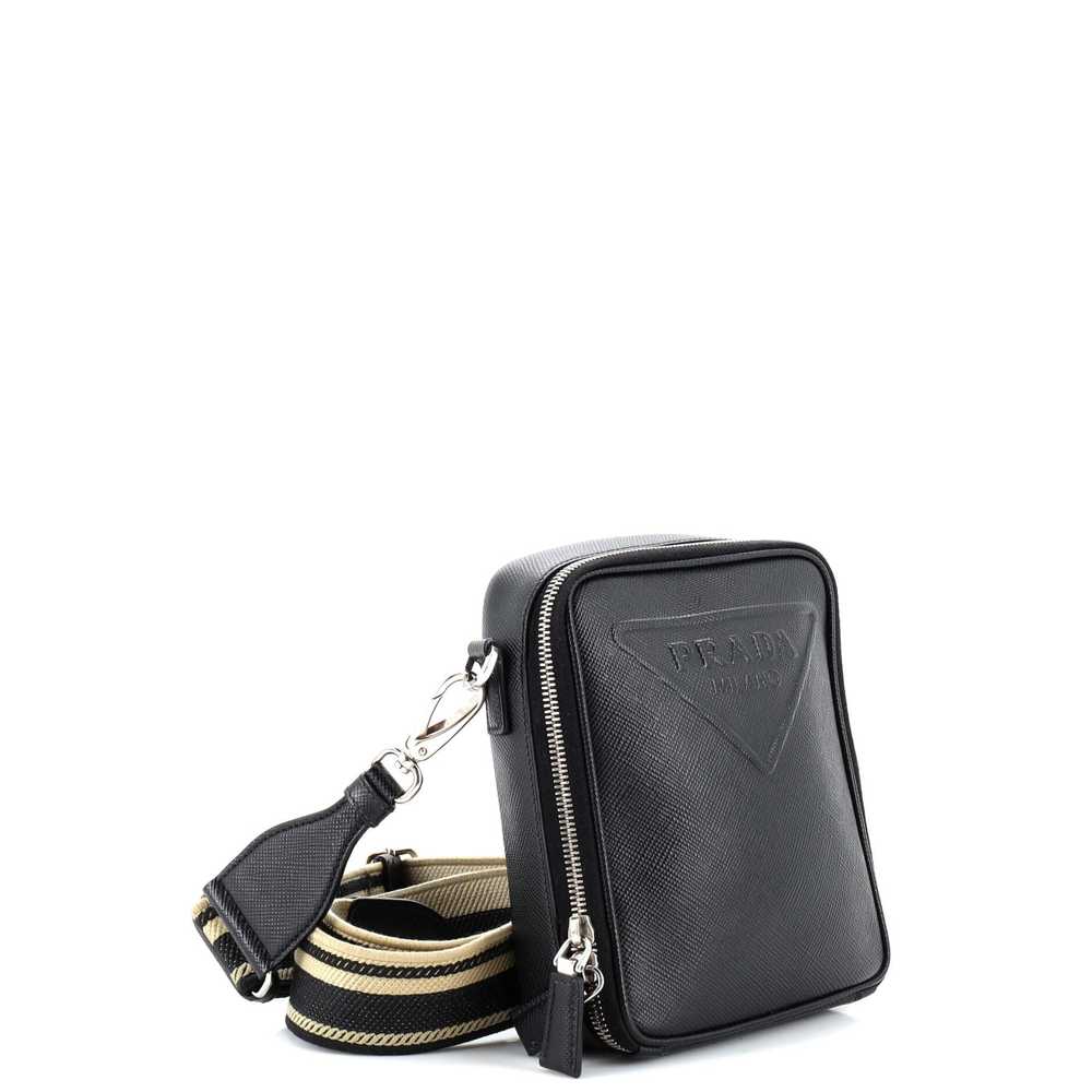 PRADA Vertical Zip Around Logo Shoulder Bag Saffi… - image 2