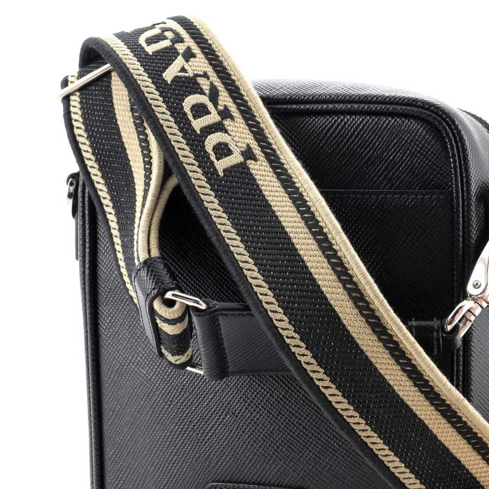 PRADA Vertical Zip Around Logo Shoulder Bag Saffi… - image 7