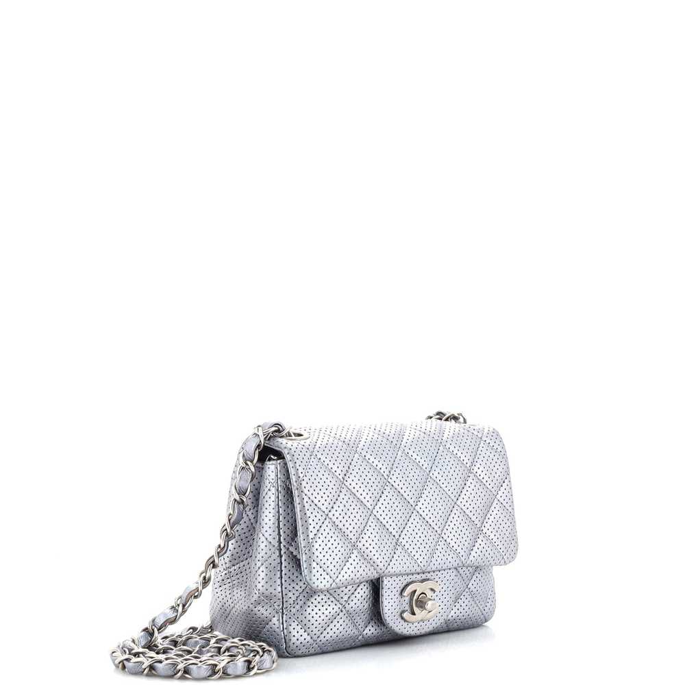 CHANEL Punch Flap Bag Quilted Perforated Leather … - image 2