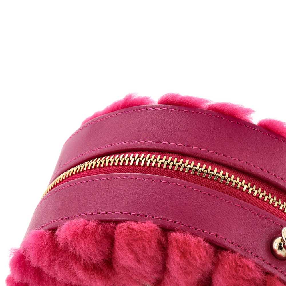 CHANEL Round Clutch with Chain Chevron Shearling … - image 7