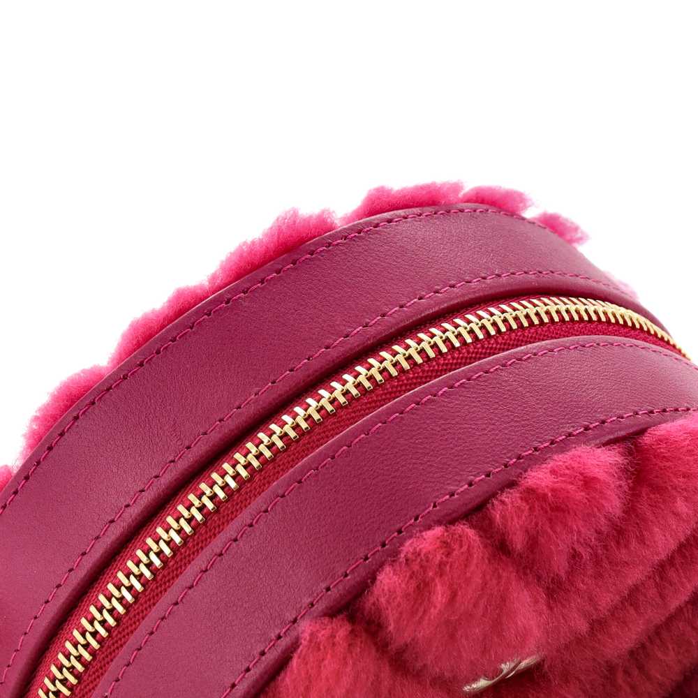 CHANEL Round Clutch with Chain Chevron Shearling … - image 8