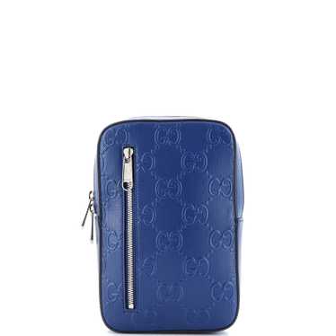 GUCCI Sling Backpack GG Embossed Perforated Leathe