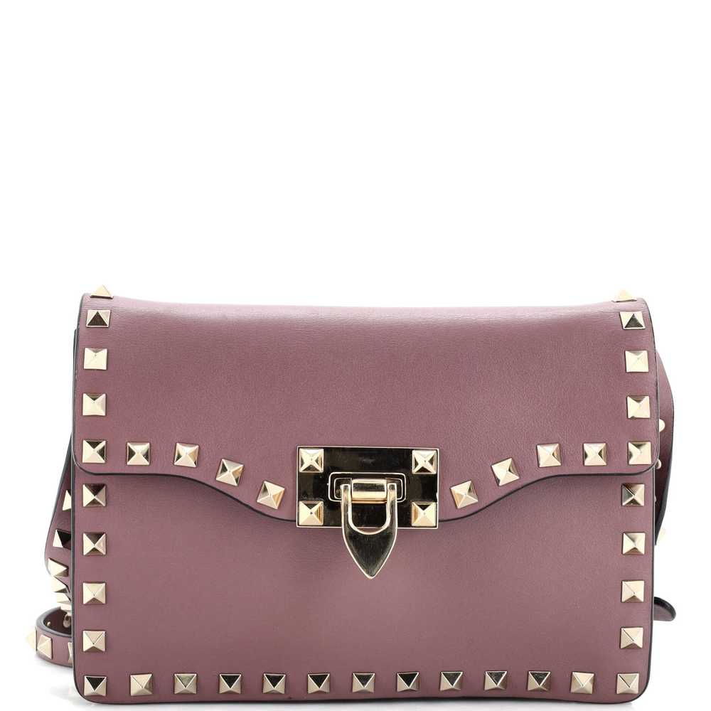 VALENTINO GARAVANI Rockstud Flip Lock Flap Bag Le… - image 1