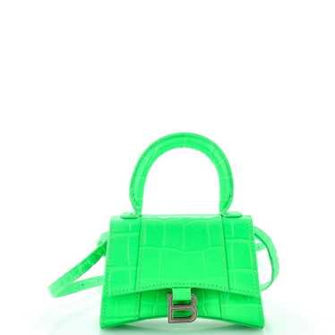 Balenciaga Hourglass Top Handle Bag Crocodile Emb… - image 1