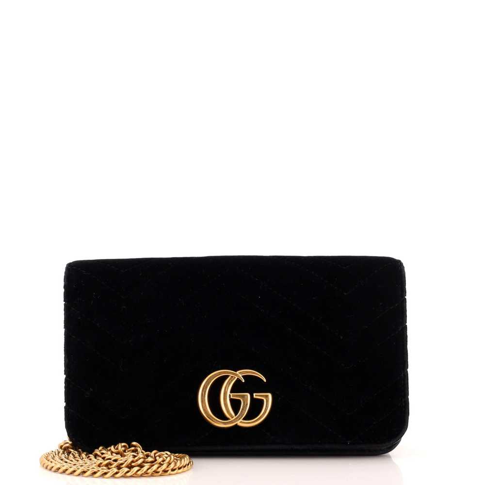 GUCCI GG Marmont Chain Flap Bag Matelasse Velvet … - image 1