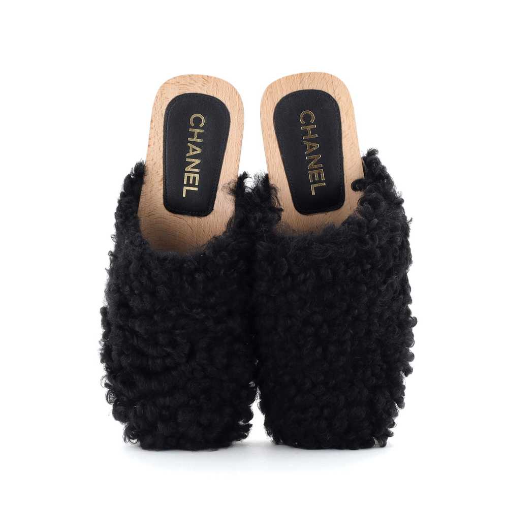 CHANEL Women's Clogs Shearling and Wood - image 2