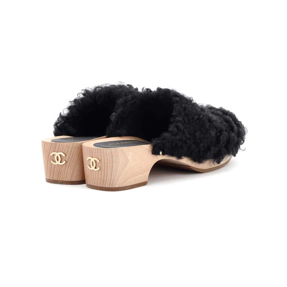 CHANEL Women's Clogs Shearling and Wood - image 3