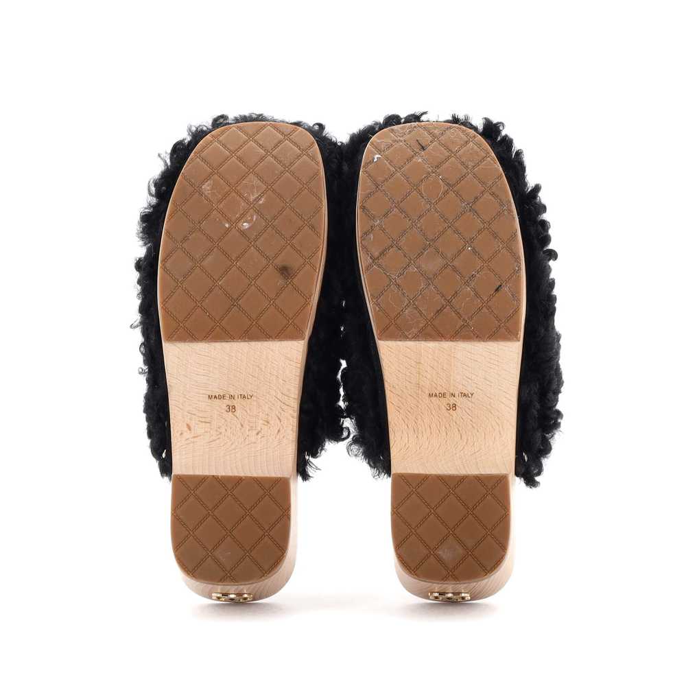 CHANEL Women's Clogs Shearling and Wood - image 4