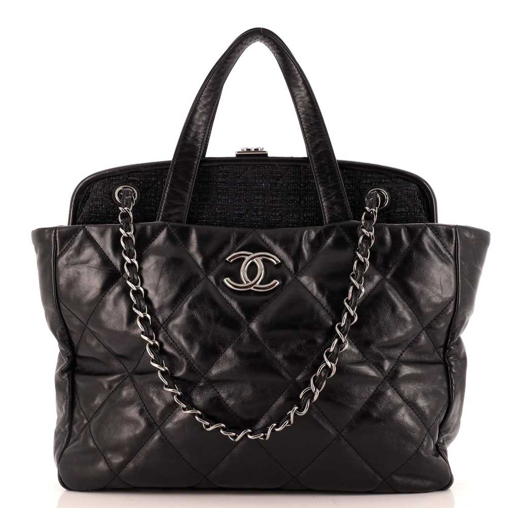 CHANEL Portobello Tote Quilted Glazed Calfskin an… - image 1
