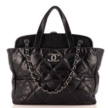 CHANEL Portobello Tote Quilted Glazed Calfskin an… - image 1