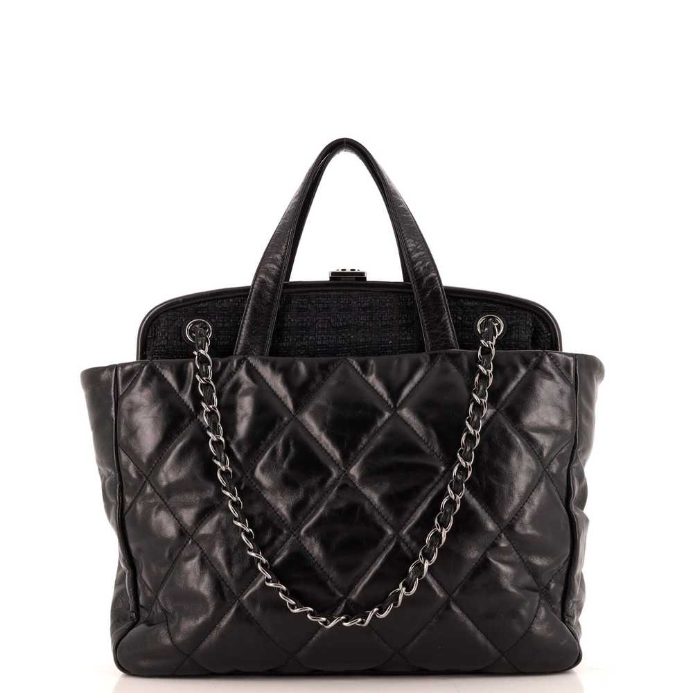 CHANEL Portobello Tote Quilted Glazed Calfskin an… - image 3