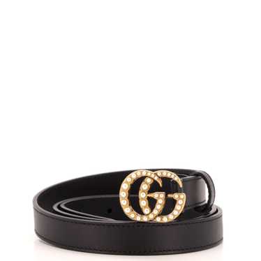GUCCI Pearly GG Marmont Belt Leather Thin 85 - image 1